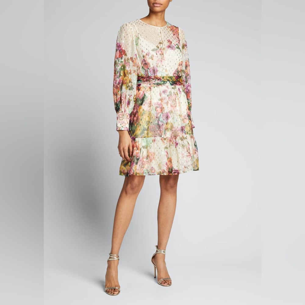 Kobi Halperin Pauline Floral Long Sleeve Dress NWT size L #132